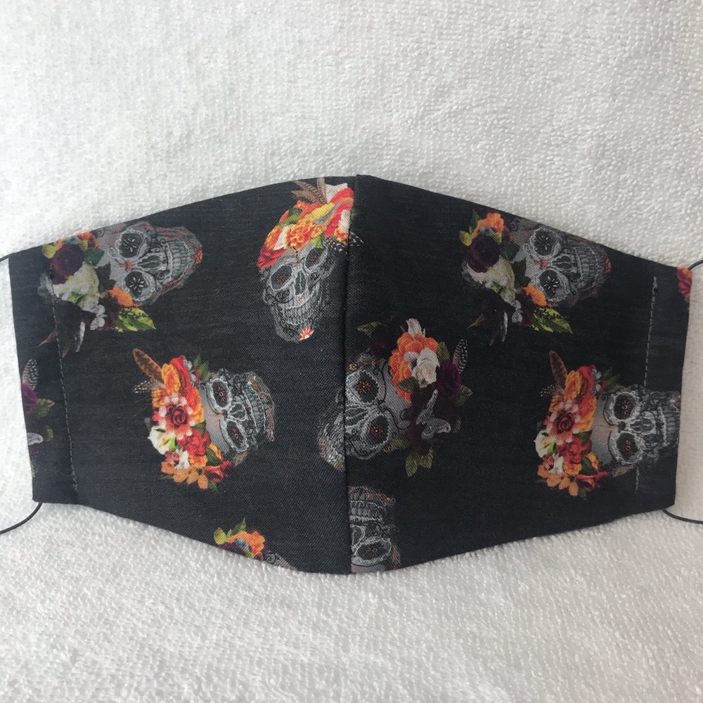 Adult Floral Skulls Face Mask